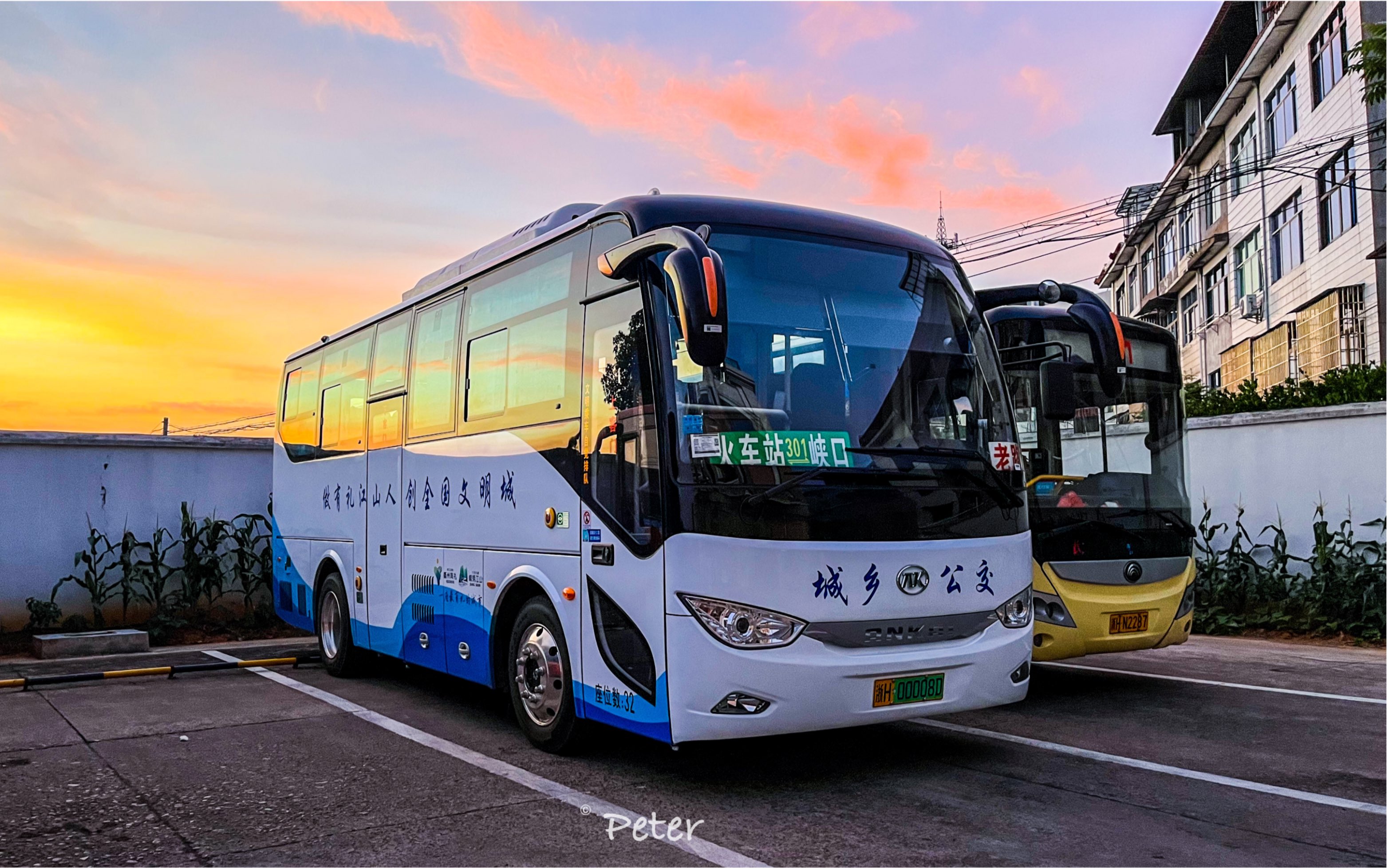 乘安凯新车赏老路绿景pov5江山城乡公交301老路峡口车站火车站全程第