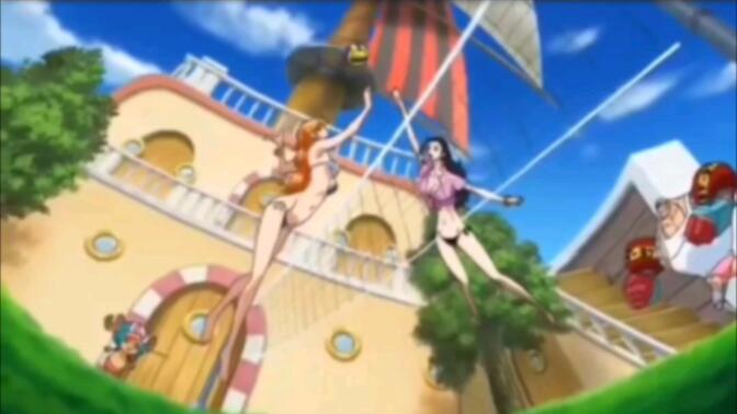 草帽海贼团夏日休闲时刻&amp;娜美vs罗宾&amp;沙滩排球