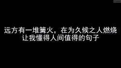 远方有一堆篝火,在为久候之人燃烧让我懂得人间值得的句子哔哩哔哩bilibili