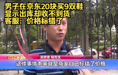 男子在京东20块买9双鞋,显示出库却收不到货,客服:价格标错了哔哩哔哩bilibili