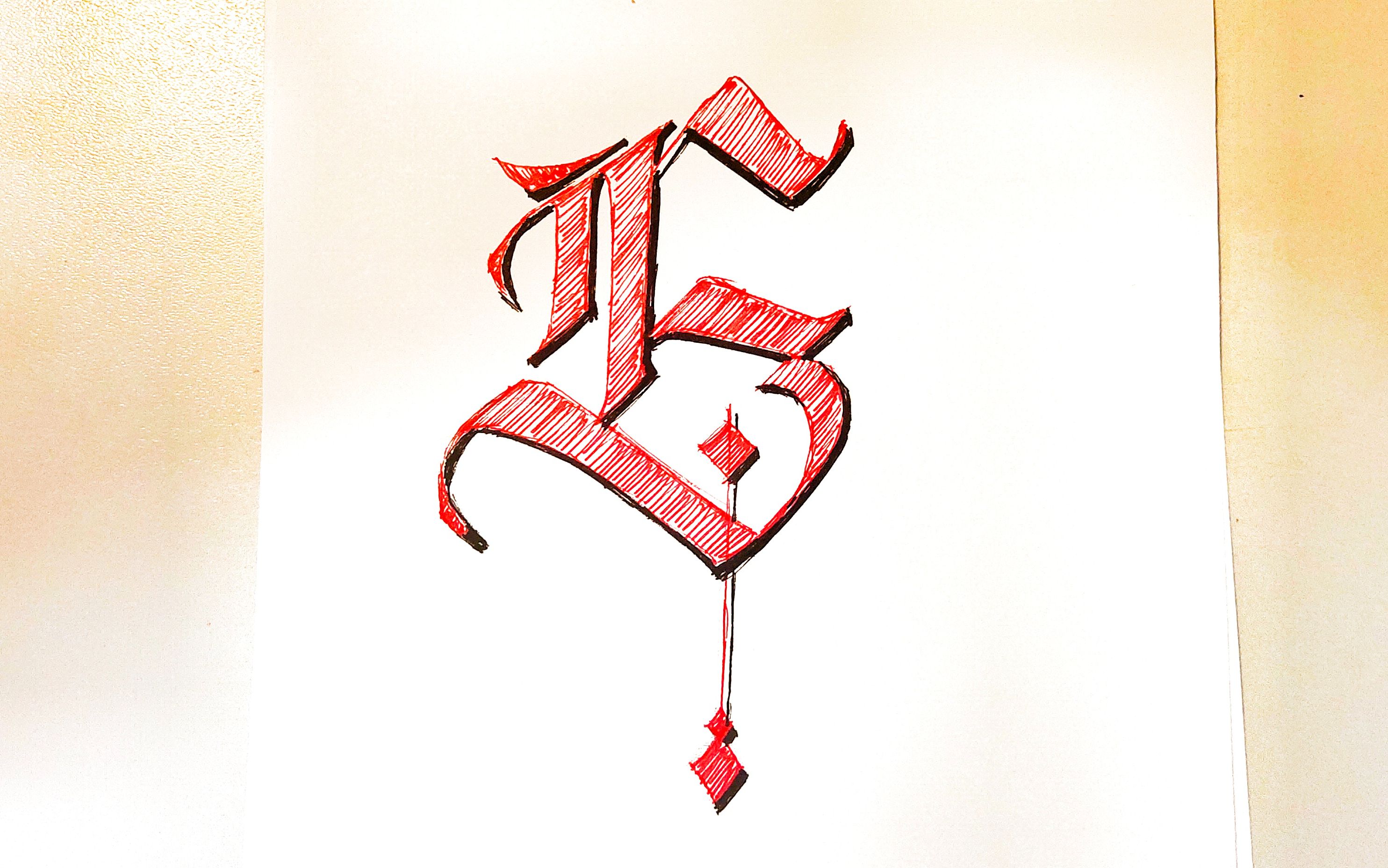 【英文手写】超治愈的ins风哥特体大写字母(g)