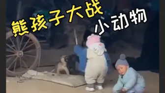 “友谊的小船说翻就翻，萌娃大战小动物爆笑瞬间”