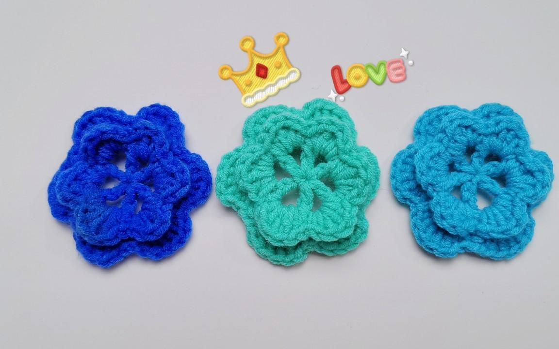 静静编织生活:一款可爱的2层小花 几分钟就能学会
