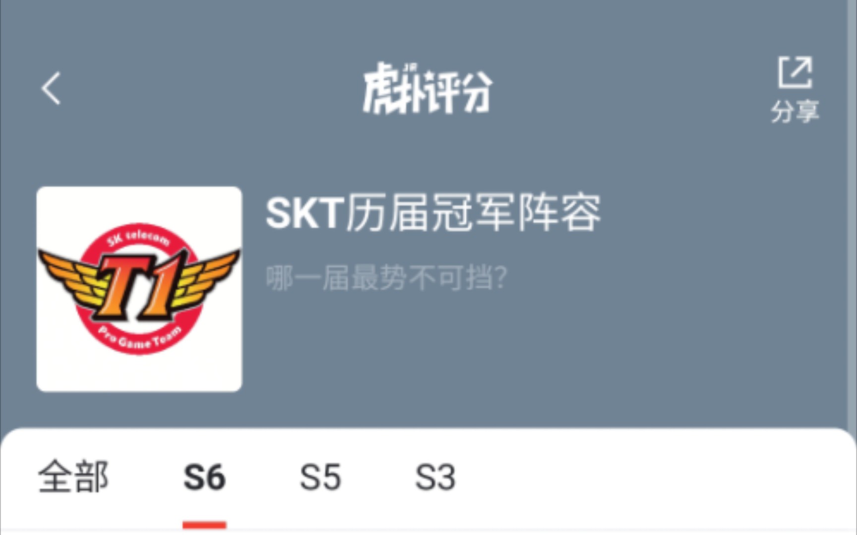 虎扑评分:SKT历届世界赛夺冠阵容电子竞技热门视频