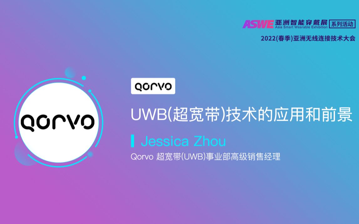 Qorvo超宽带 Jessica Zhou:UWB(超宽带)技术的应用和前景哔哩哔哩bilibili