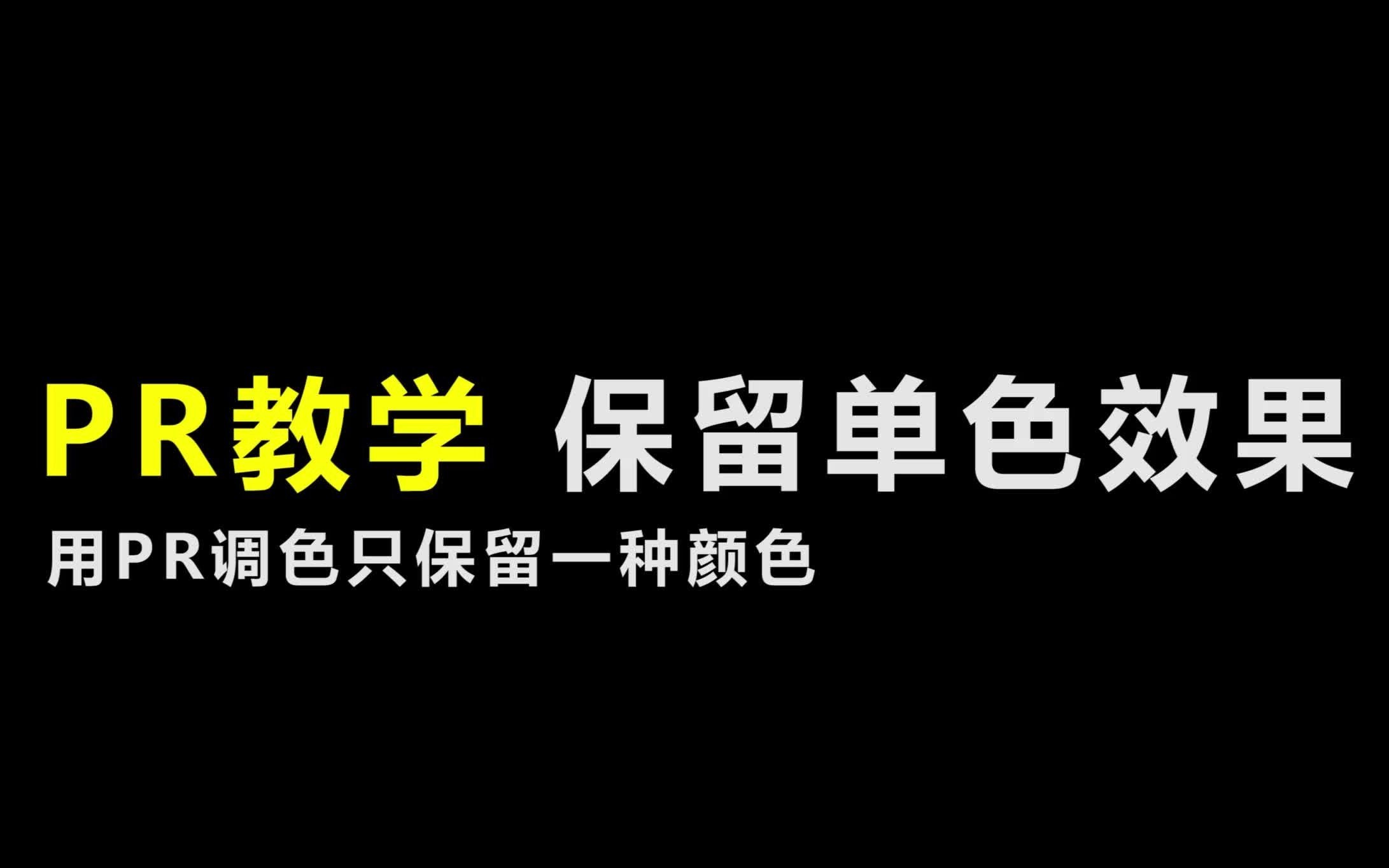 PR调色,只保留一种颜色,PR保留单色.哔哩哔哩bilibili