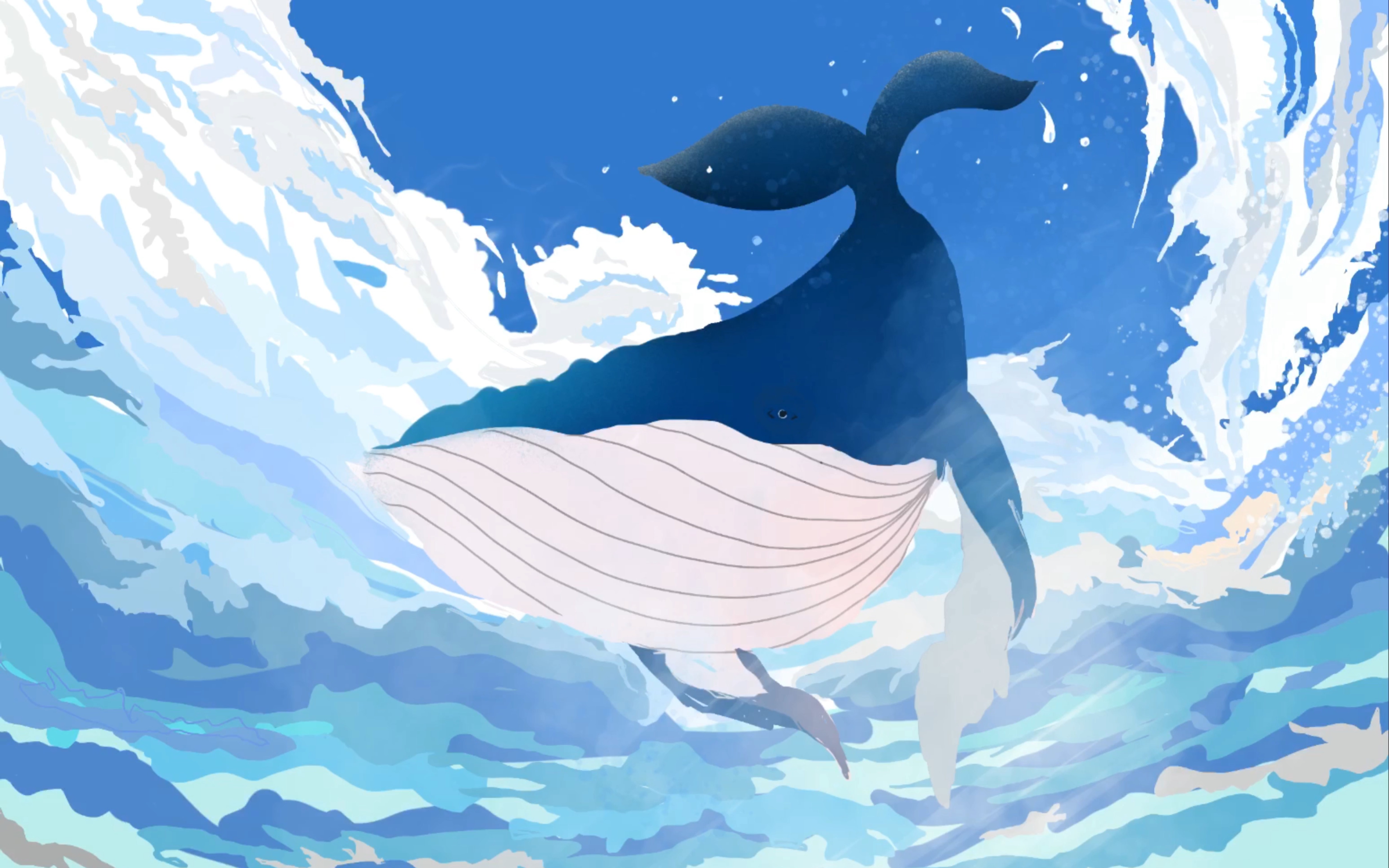 【ipad】procreat 天空鲸 自学 绘画 摸鱼日常