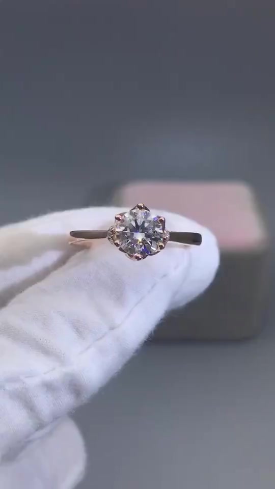 莫桑钻女戒戒指定制莫桑钻戒指定制女戒戒指客定一克拉莫桑钻女戒