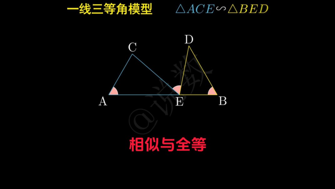 初中数学相似与全等:一线三等角模型哔哩哔哩bilibili