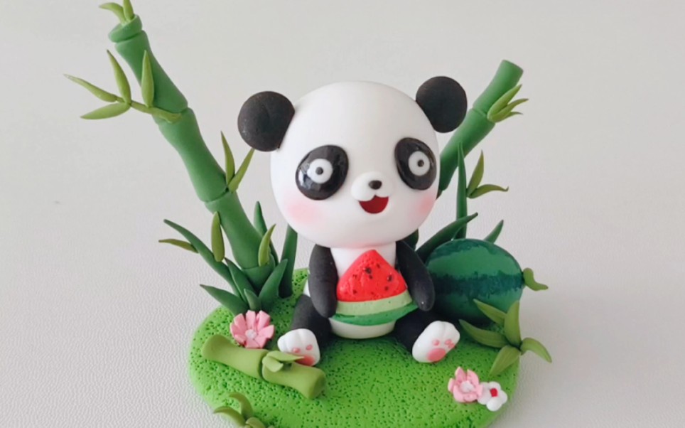 超轻粘土熊猫场景制作教程