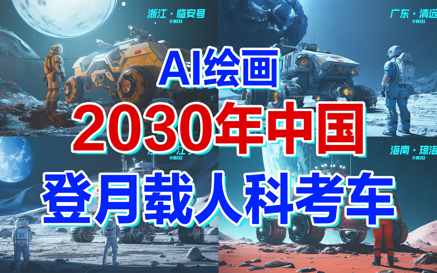 2030年前中国登陆月球,用AI看看未来的月球登月载人科考车长什么样!哔哩哔哩bilibili