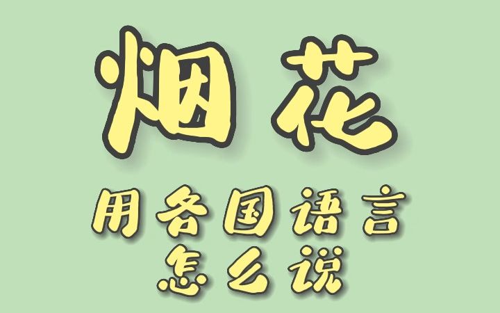 烟花用各国语言怎么说哔哩哔哩bilibili