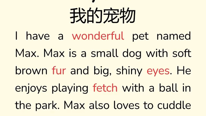 英语晨读小短文打卡第5天:我的宠物.