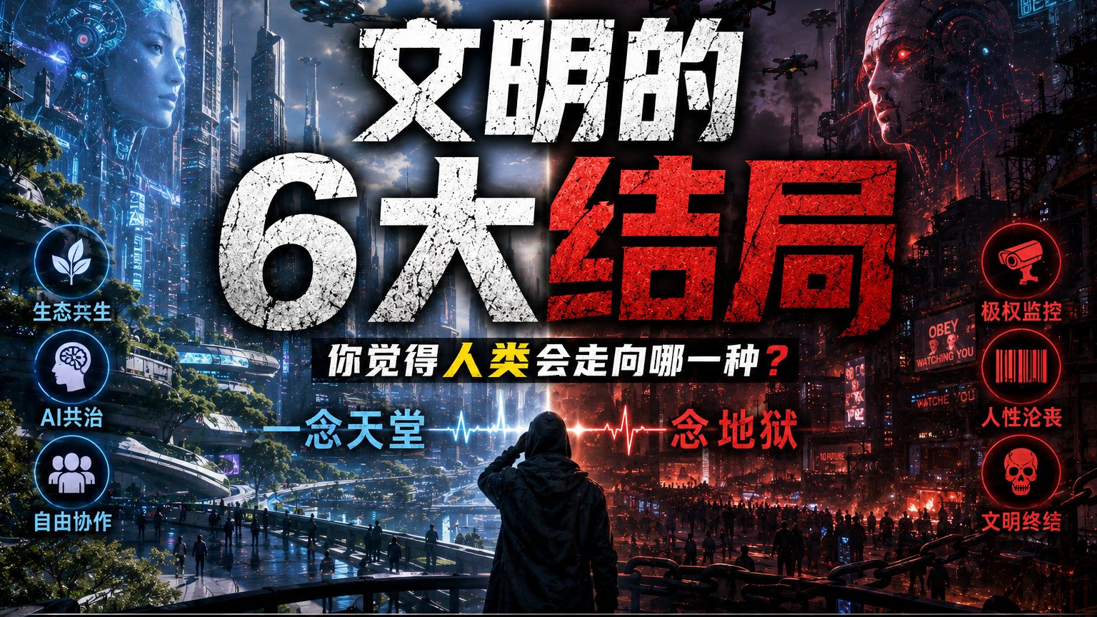 人类文明将在300年内终结？AI替代人类？人类文明的6大可能结局与斗争方法(实践理论分析）