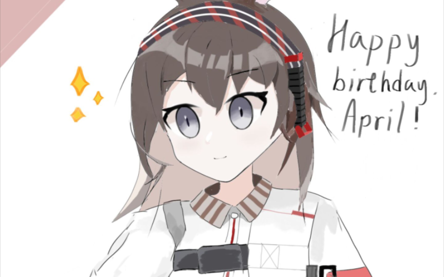 【明日方舟】 刚学没两天的画渣 尽力给四月画 了一幅生贺图