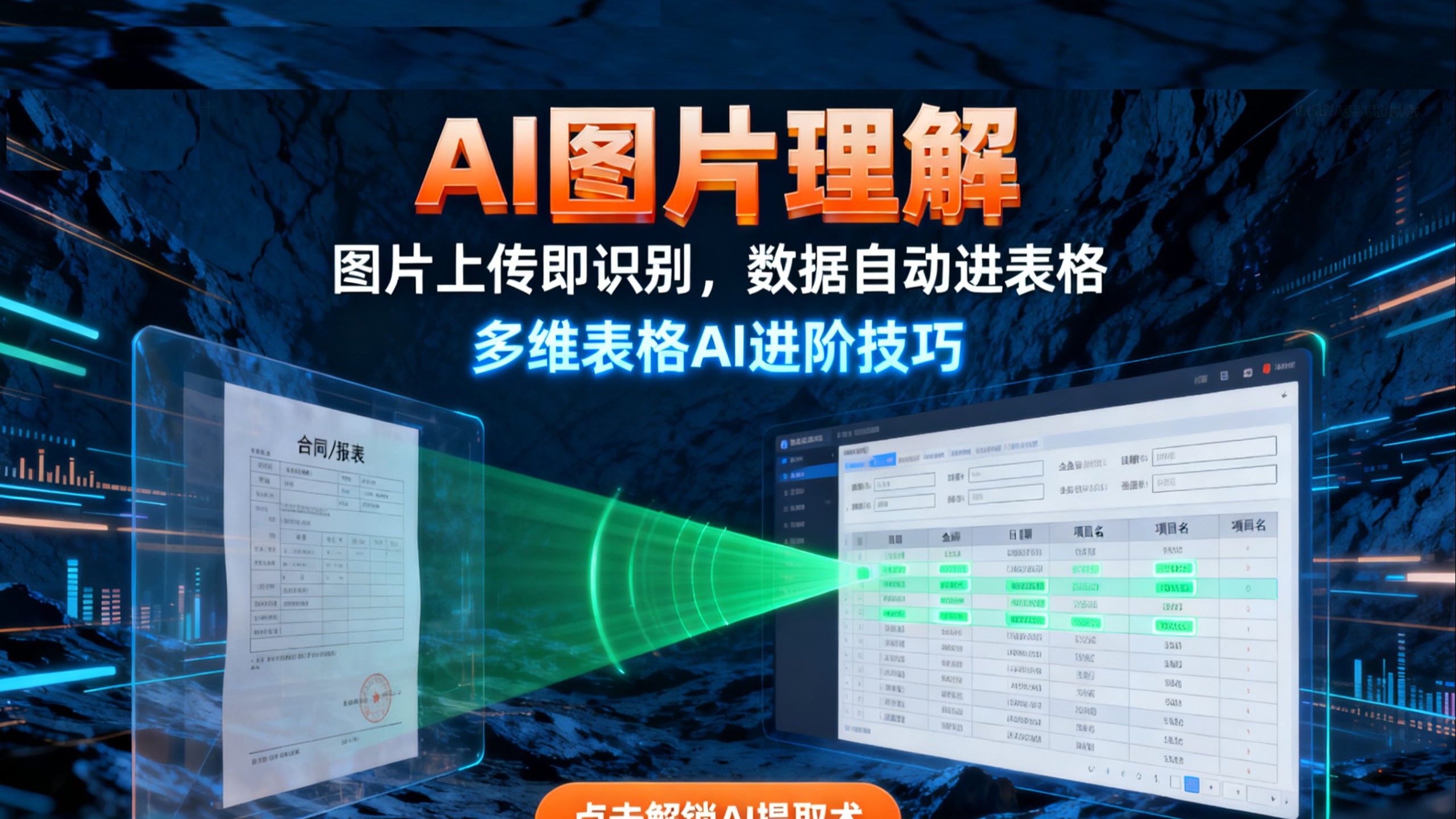 AI 太香了!多维表格一键识别图片:自动提取指标 / 明细,告别手动录入,1 分钟搞定数据整理