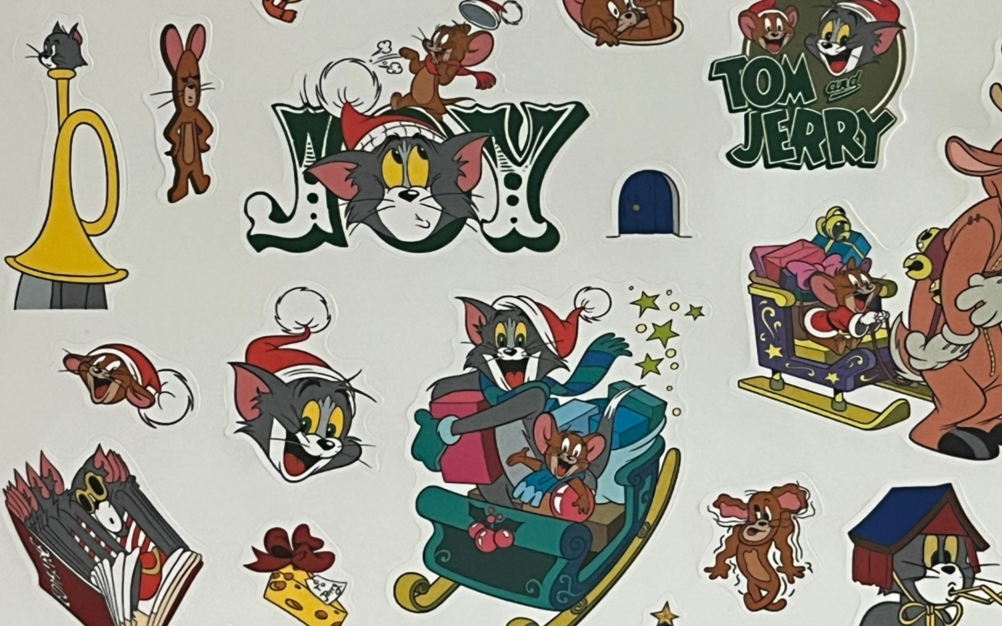 瑞幸圣诞猫和老鼠贴纸