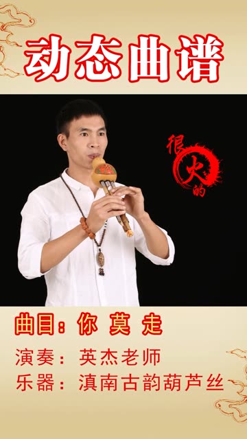 葫芦丝版【你莫走】动态曲谱 英杰老师演奏示范