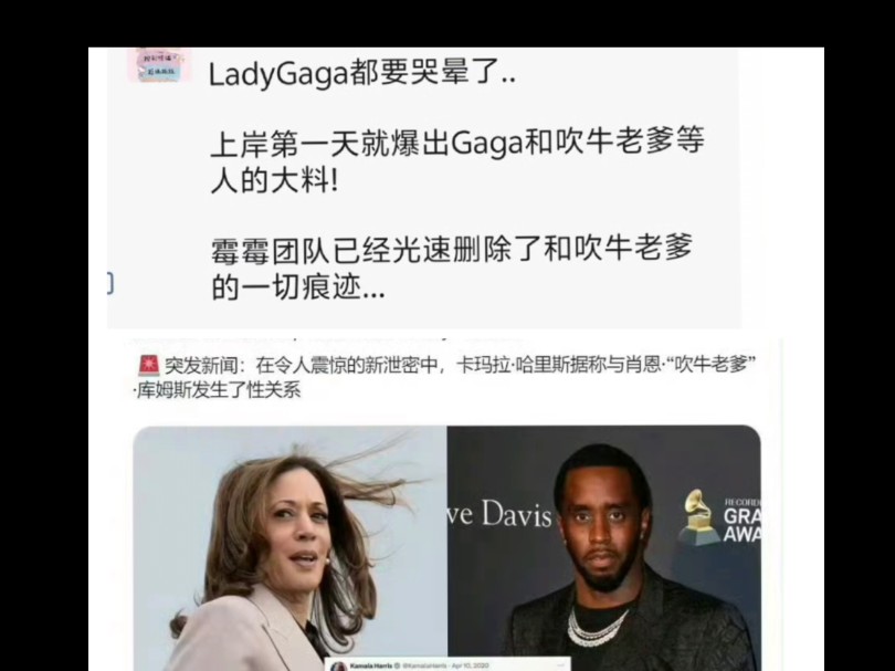 懂王特朗普公布Ladygaga,哈里斯,吹牛老爹惊天大料哔哩哔哩bilibili