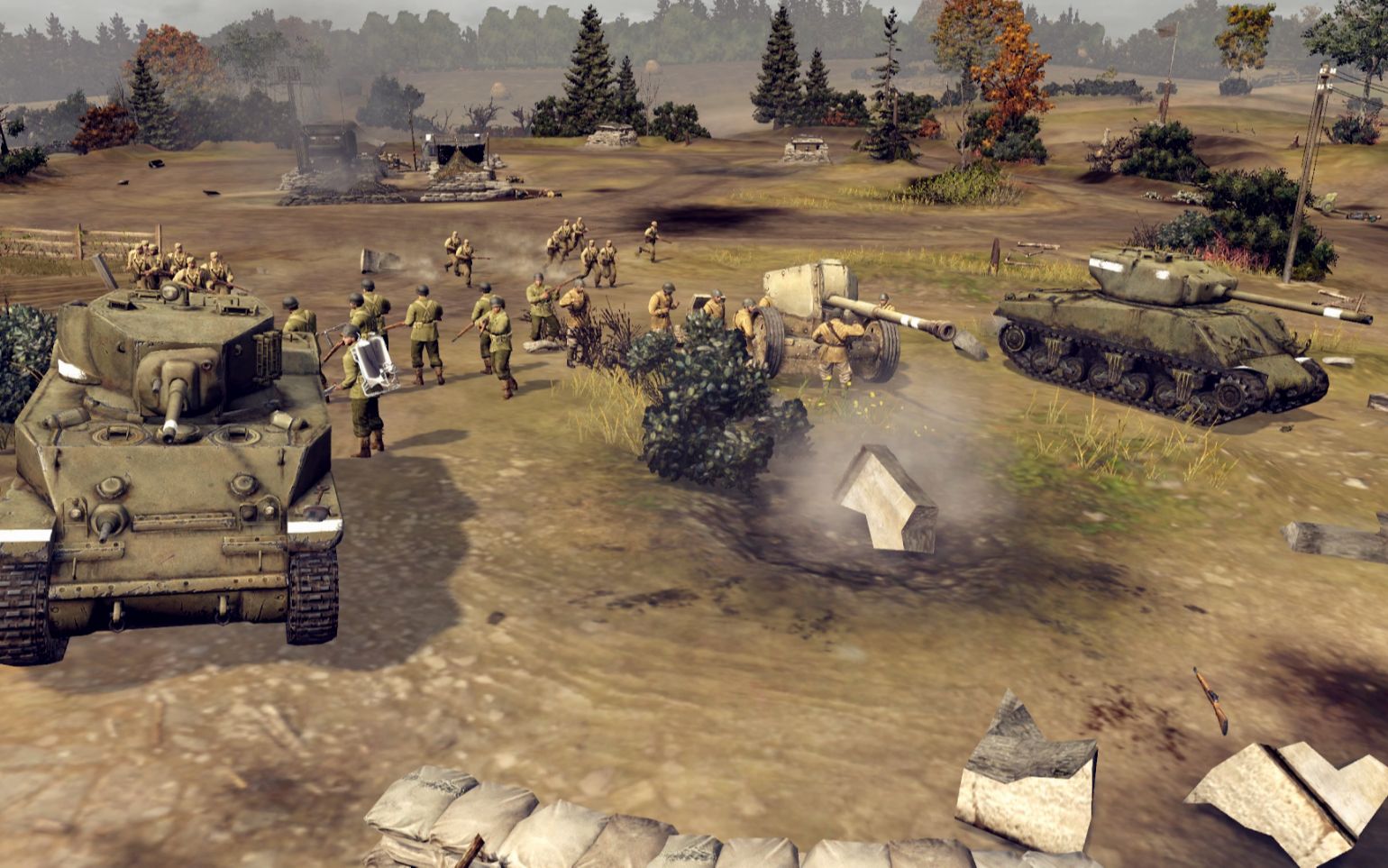 英雄连2这中国阵营模组能部署中型坦克和重炮黑豹坦克也能打