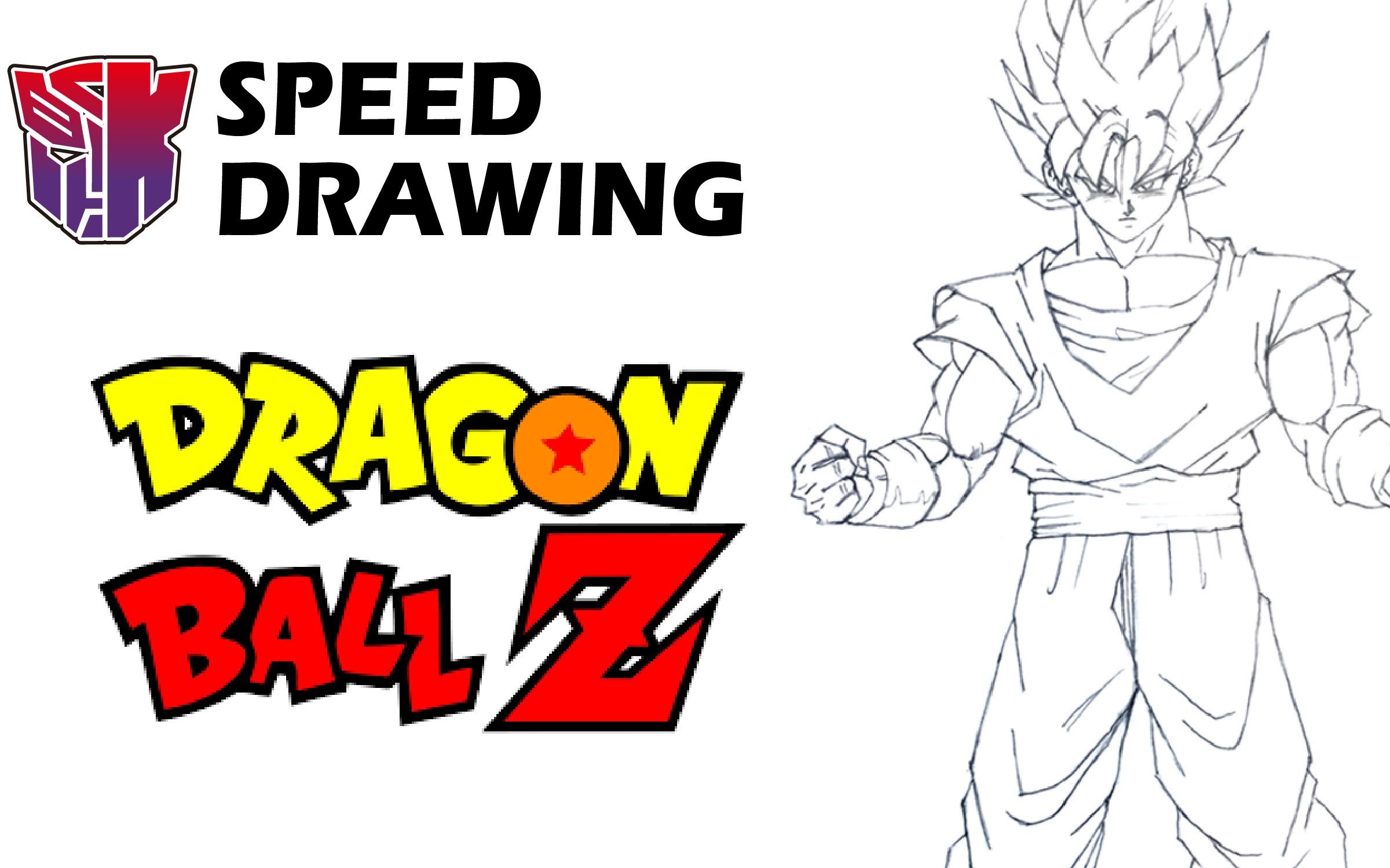 kl涂鸦02七龙珠悟空超级赛亚人缩时摄影dragonballzgokuspeeddrawing