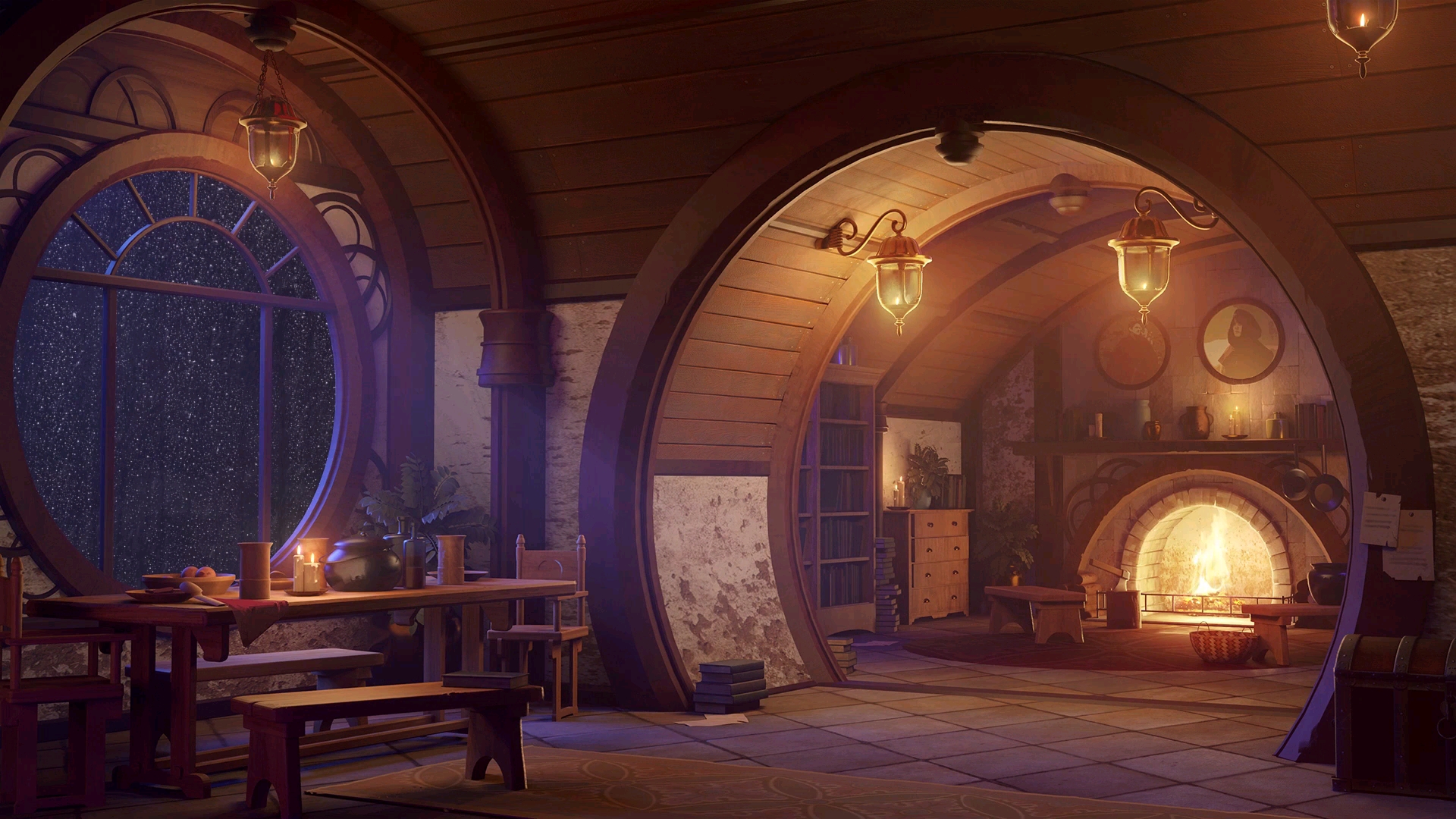 【白噪音】霍比特人小屋氛围音|雨声|壁炉