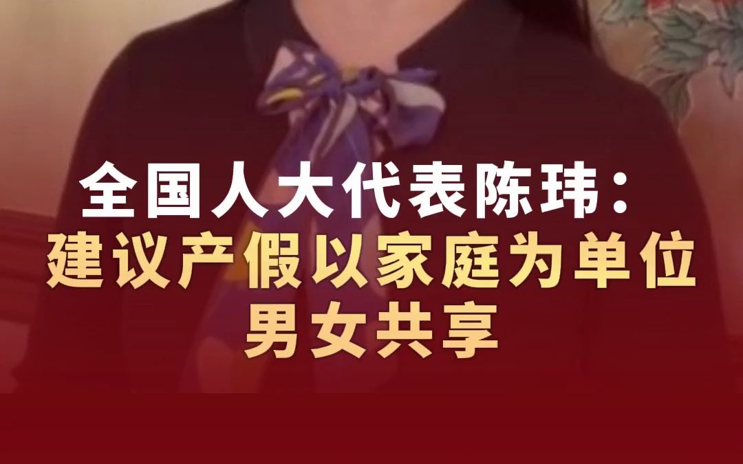 全国人大代表陈玮:建议产假以家庭为单位男女共享哔哩哔哩bilibili