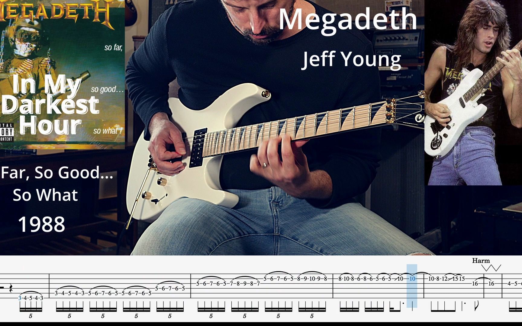 带谱演奏 megadeth in my darkest hour jeff young guitar solo