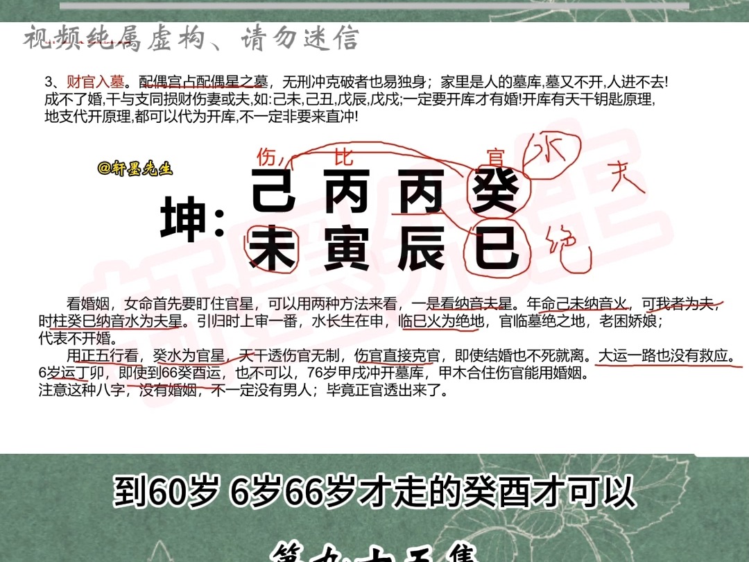 95盲派八字课程:盲派八字不好的婚姻感情案例详解②#盲派八字 #四柱八字 #婚姻感情哔哩哔哩bilibili