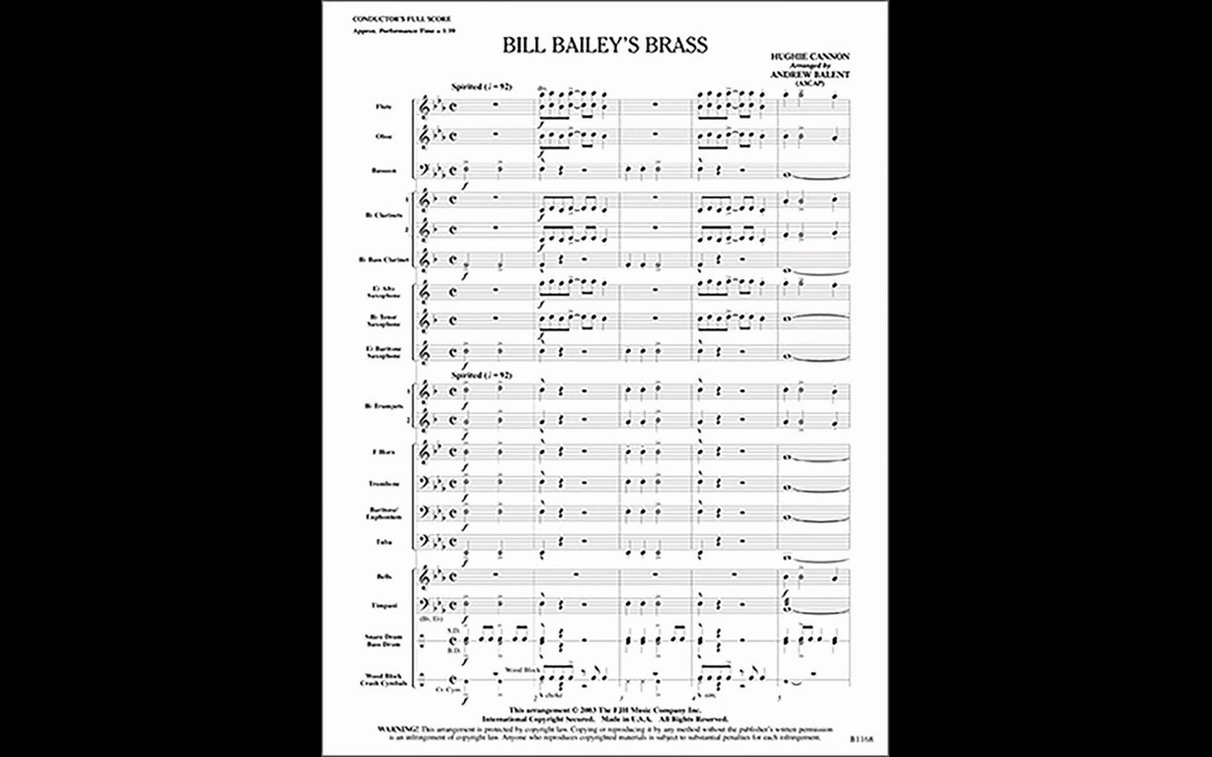 【管乐团】比尔贝利的铜管 / Bill Bailey's Brass / 1.5级 / 98B1168哔哩哔哩bilibili