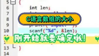 C语言数组的大小，刚开始就要确定哦！