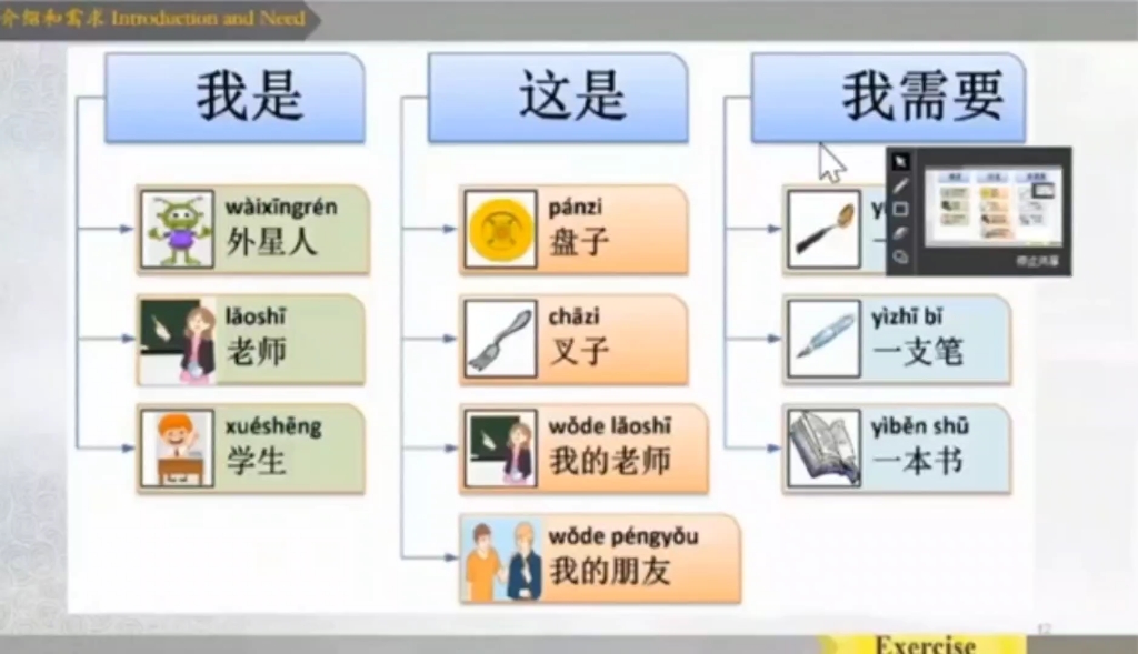 [图]国际中文在线教学——课堂篇（94）初级口语课:替换练习