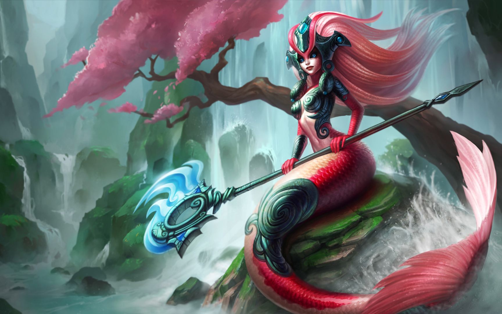 英雄联盟锦鲤娜美炫彩皮肤细节展示红白鲤