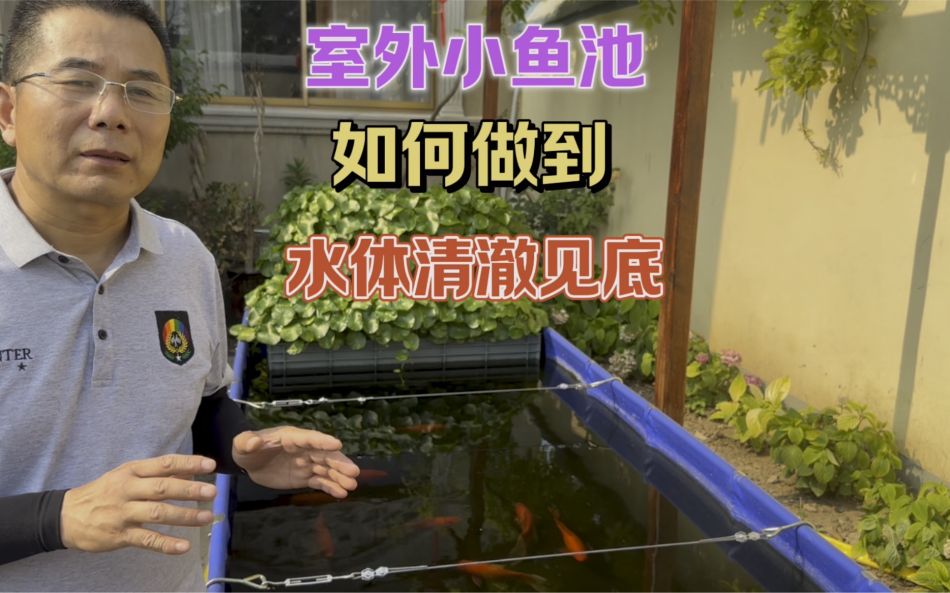 小鱼池如何做到清澈见底?2吨帆布池两口水缸做过滤效果杠杠滴