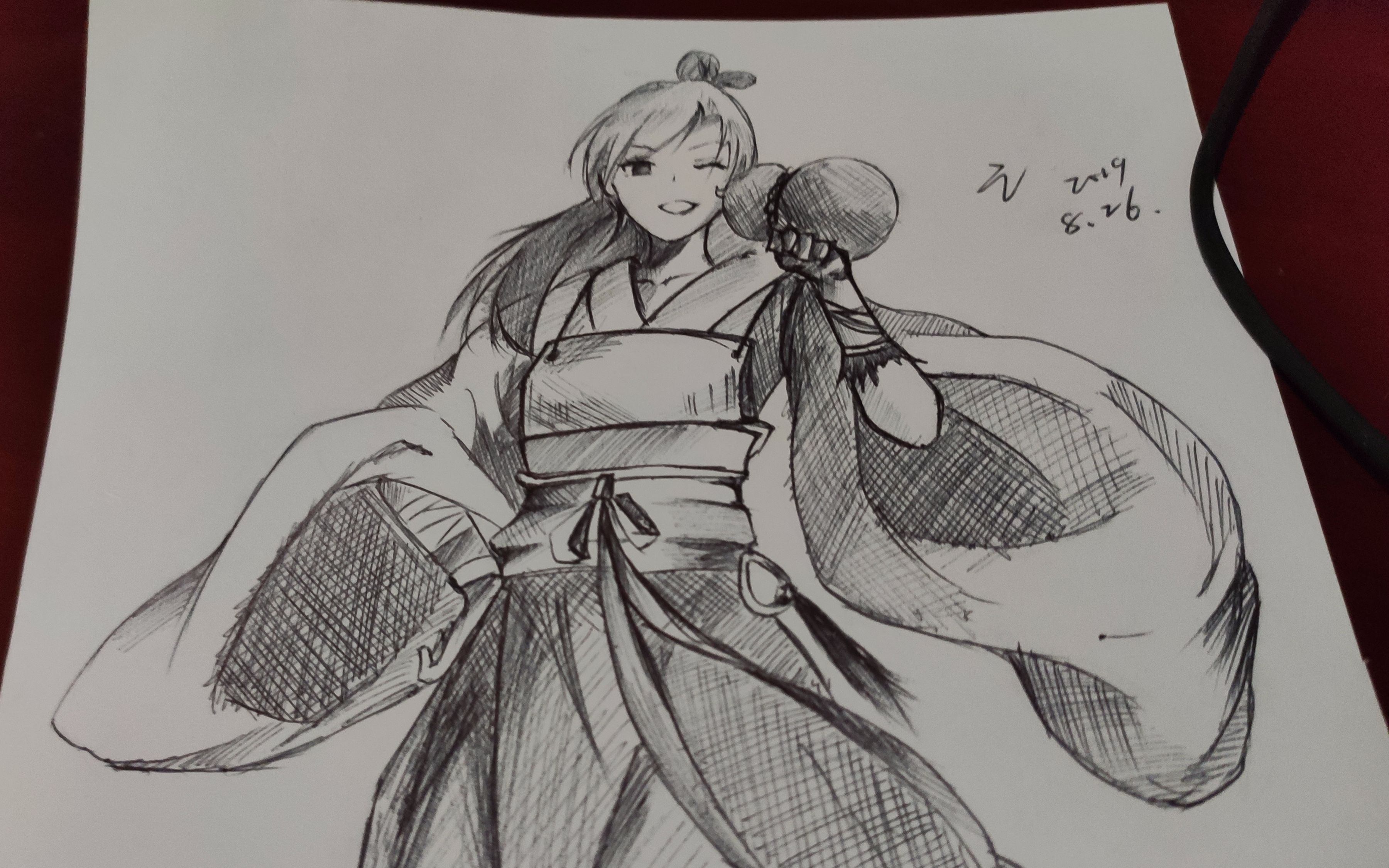 活动作品圆珠笔古风小姐姐