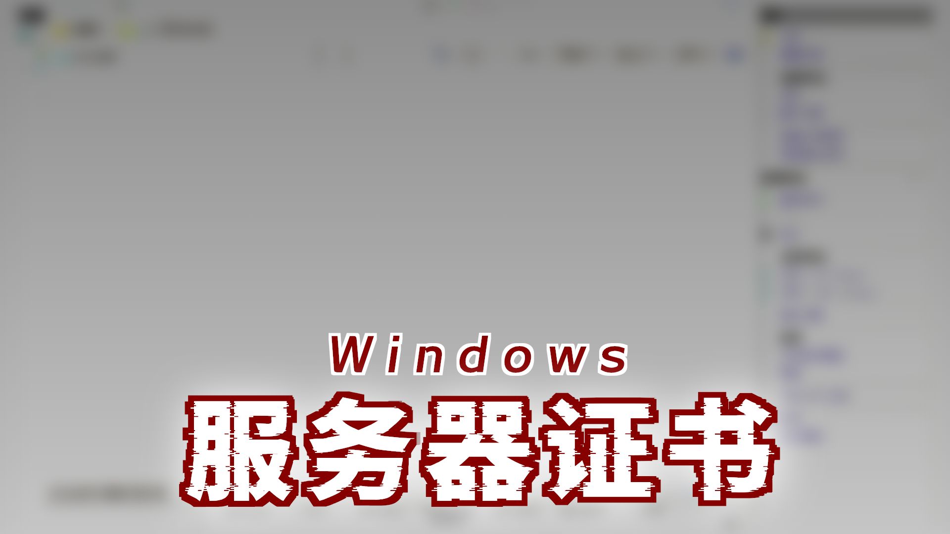 系统安全-Windows-SSL设置