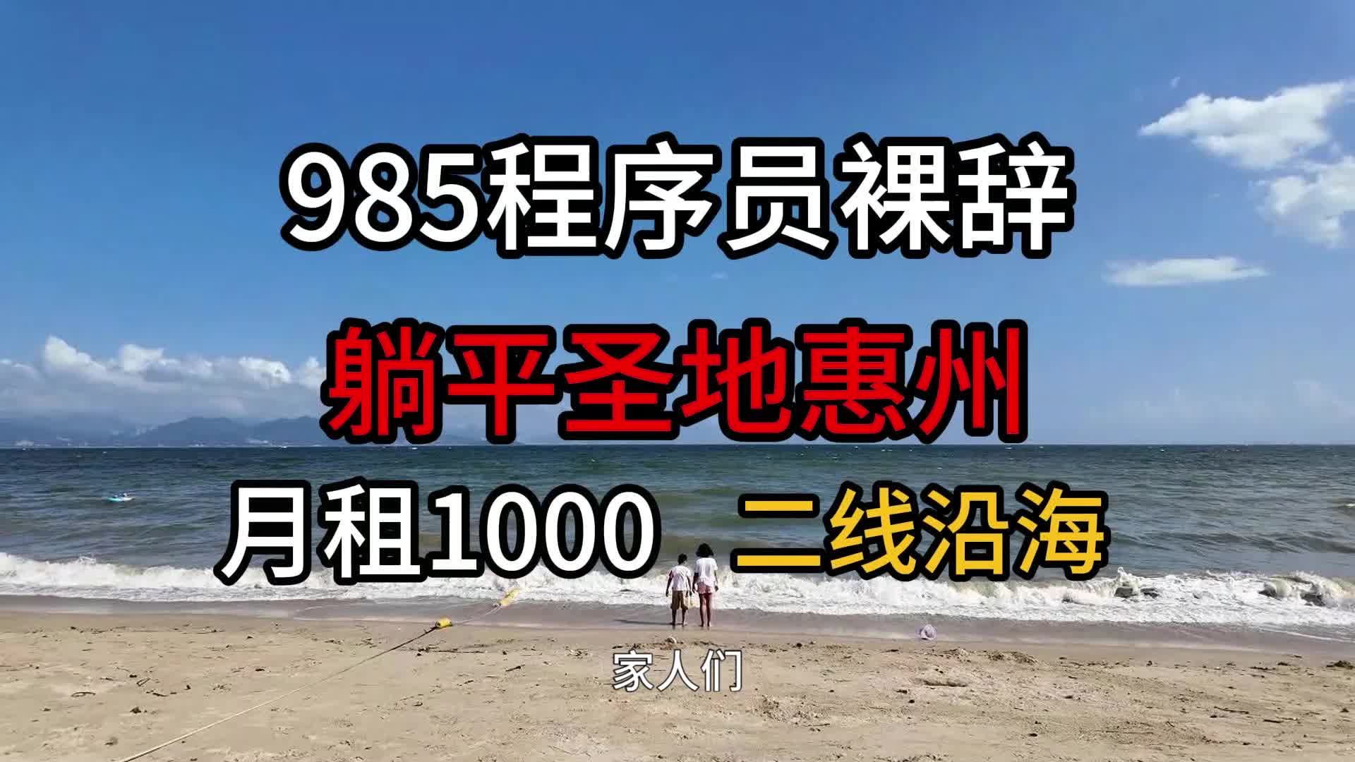 985程序员裸辞 躺平圣地惠州 月租1000的二线城市哔哩哔哩bilibili