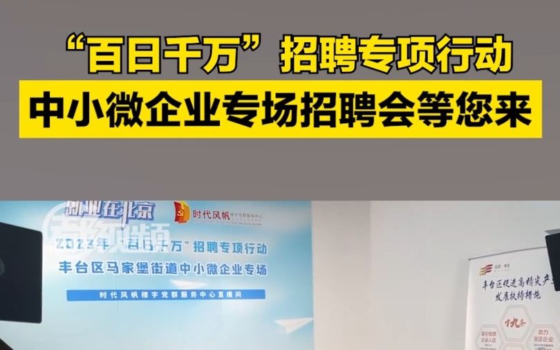 2023年“百日千万”招聘专项行动,中小微企业专场招聘会等您来哔哩哔哩bilibili