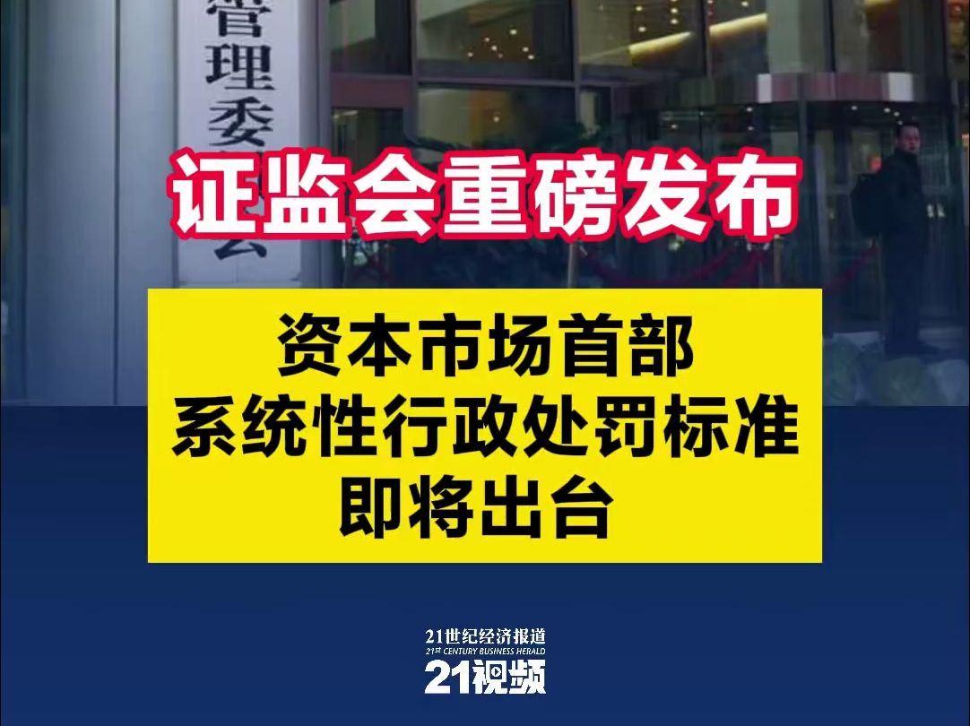 证监会重磅发布!资本市场首部系统性行政处罚标准即将出台哔哩哔哩bilibili