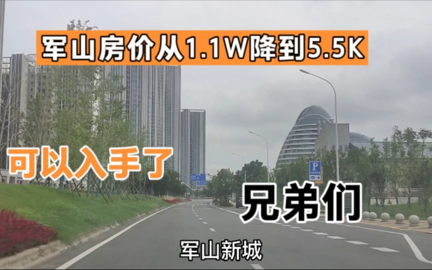 坐标武汉:军山新城房价从1.1万降到5.5K,可以入手了,行动起来哔哩哔哩bilibili