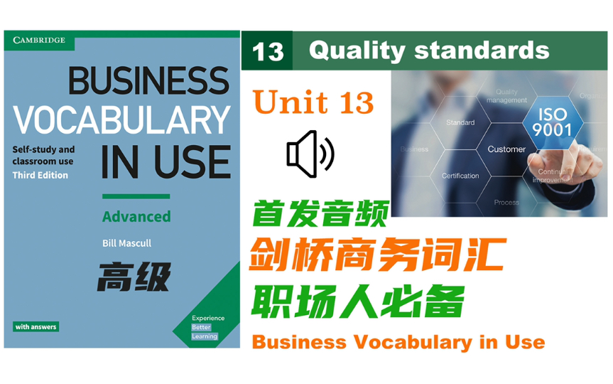 商务英语Unit 13 质量标准 《Business Vocabulary in Use》 剑桥商务词汇在用高级,外企上班族职场必备哔哩哔哩bilibili