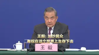 Download Video: 王毅：加沙民众有权在这个世界上生存下去