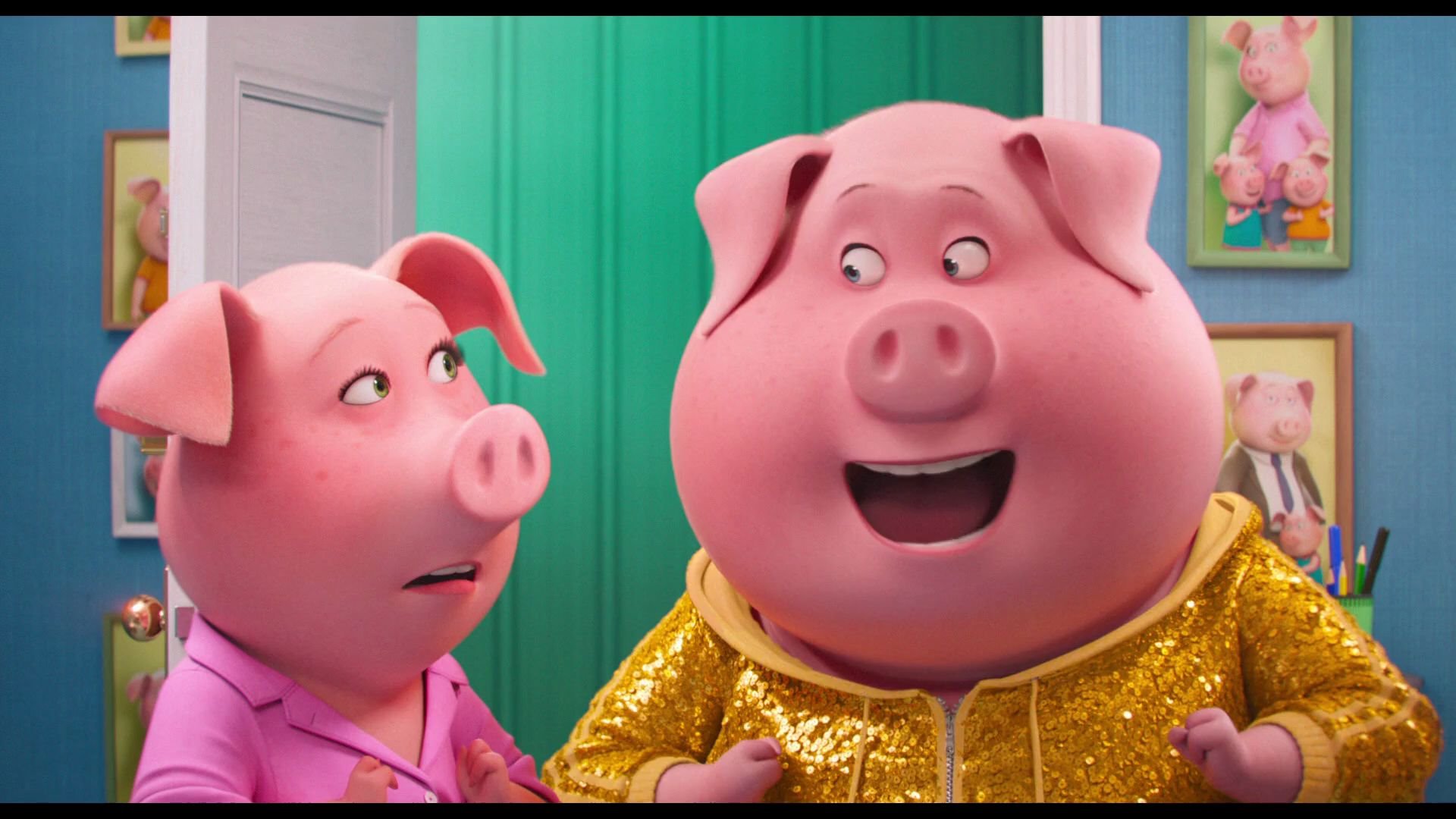 《欢乐好声音》番外:一群捣蛋的小猪宝宝把爸爸折腾的够惨的,能想象猪