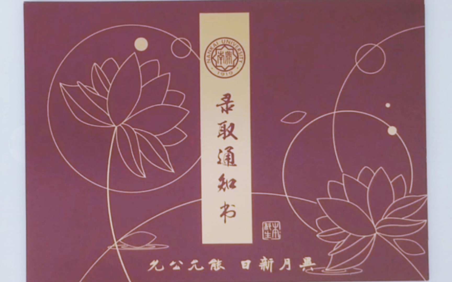 自我管理能力较强的南开大学录取通知书_哔哩哔哩_bilibili