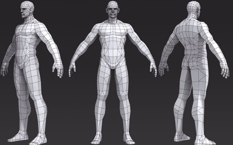 【3dmax新手建模】从box到完整的男性人体裸模布线教程,3dmax零基础