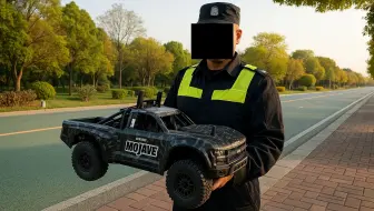 我的遥控车 ARRMA Mojave 在一次超8公里的远程挑战中被保安“逮捕”了！