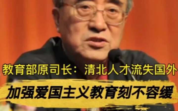 教育部原司长:清北人才流失国外加强爱国主义教育刻不容缓哔哩哔哩bilibili