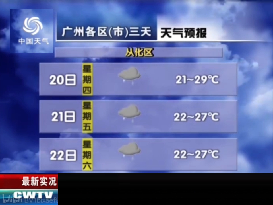 中国天气频道(广州架空插播版)广州天气预报哔哩哔哩bilibili