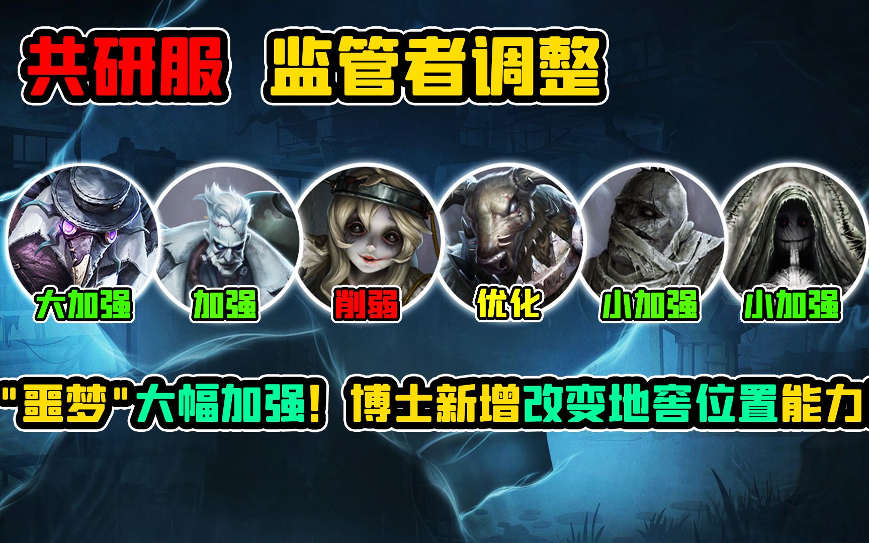 【第五人格】博士新增改变地窖位置能力!“噩梦”大幅加强!共研服调整!_哔哩哔哩bilibili_第五人格