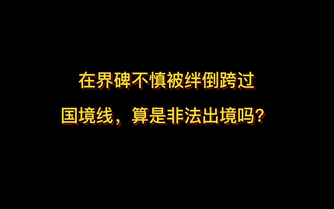 [图]如果我在界碑处拍照，不小心被绊倒跨过了国境线，算是非法出境吗？